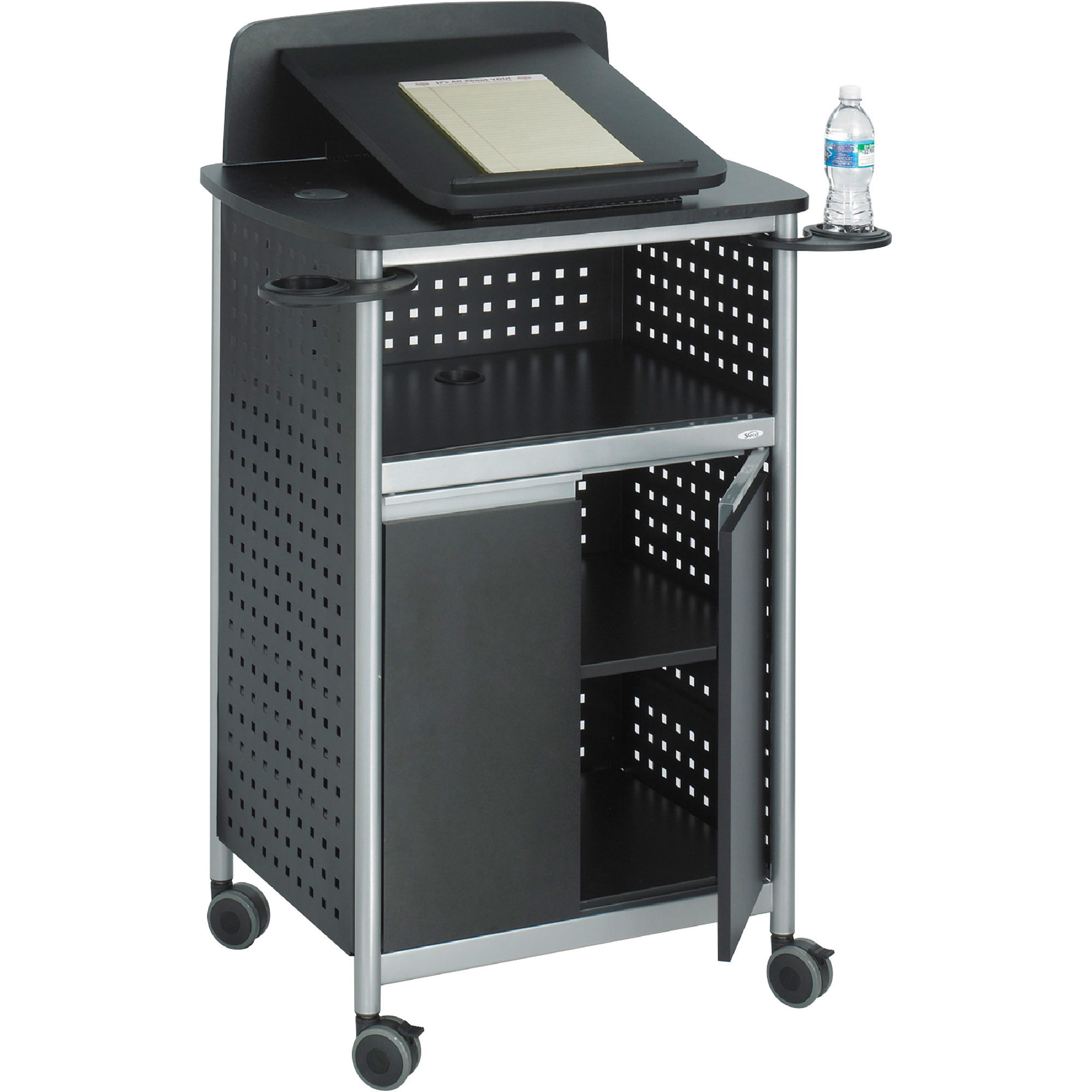 Safco Scoot Multi-Purpose Lectern, Black, 28 3/4in.W x 22in.D x 49 3/4in.H, Model#  8922BL